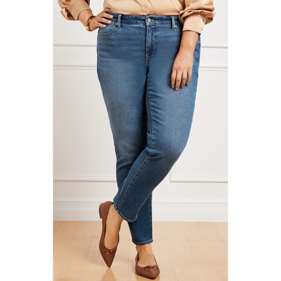 NEW! Talbots Slim Ankle Jeans 16W Plus Stretch Women’s 16 plus $99.00 NWT - Picture 1 of 14